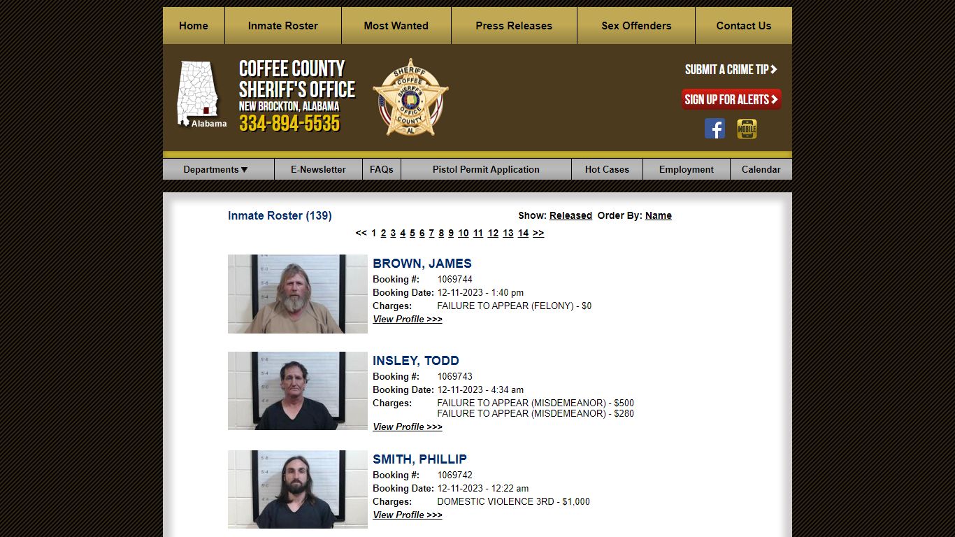 Inmate Roster - Current Inmates Booking Date Descending - Coffee County ...