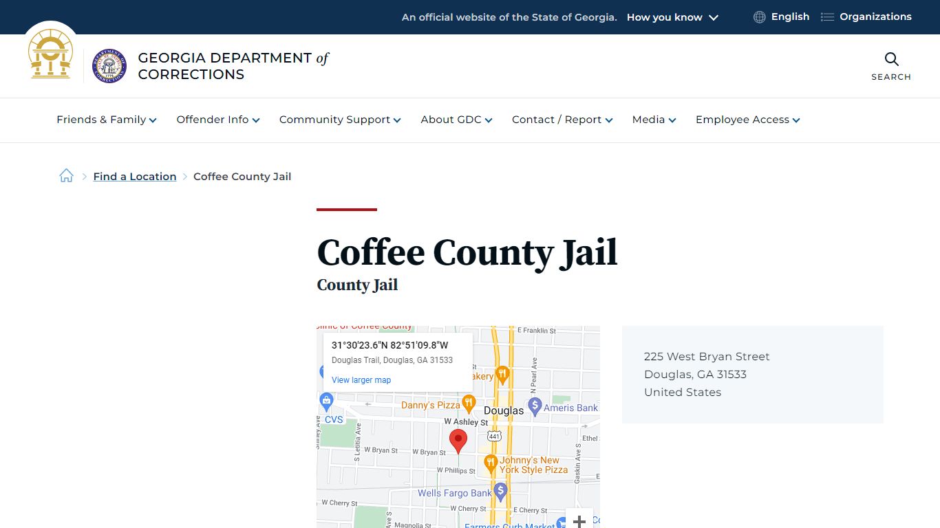 Coffee County Jail | Georgia Department of Corrections